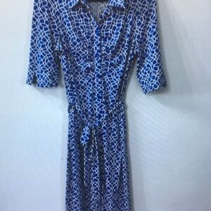 Blue Patterned Women's Dress